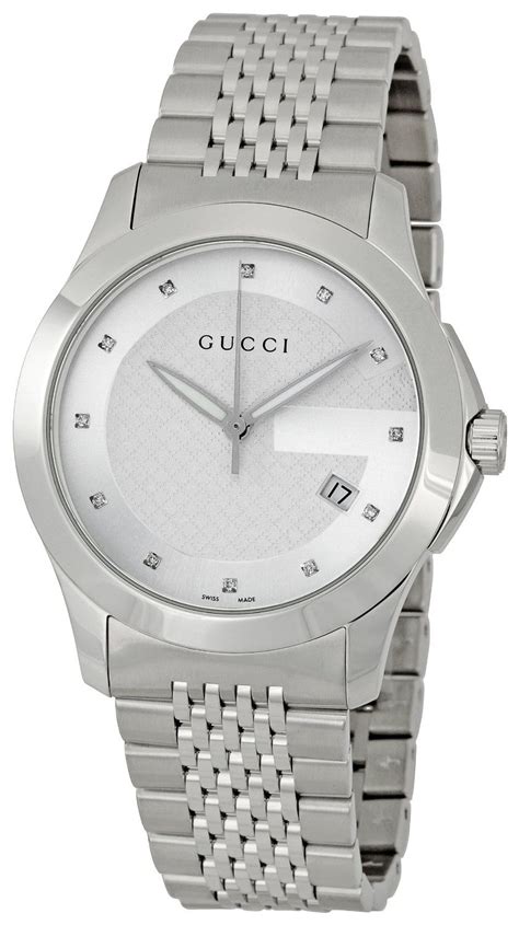 silver gucci watch mens|gucci silver watch men.